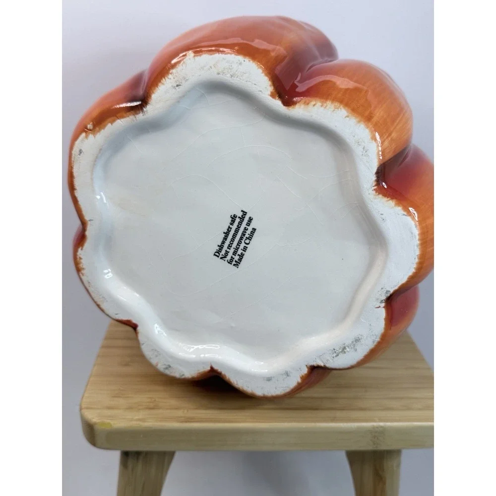Vintage Anthropomorphic Pumpkin Smiling Face Jack O Lantern Cookie Candy Jar JOL
